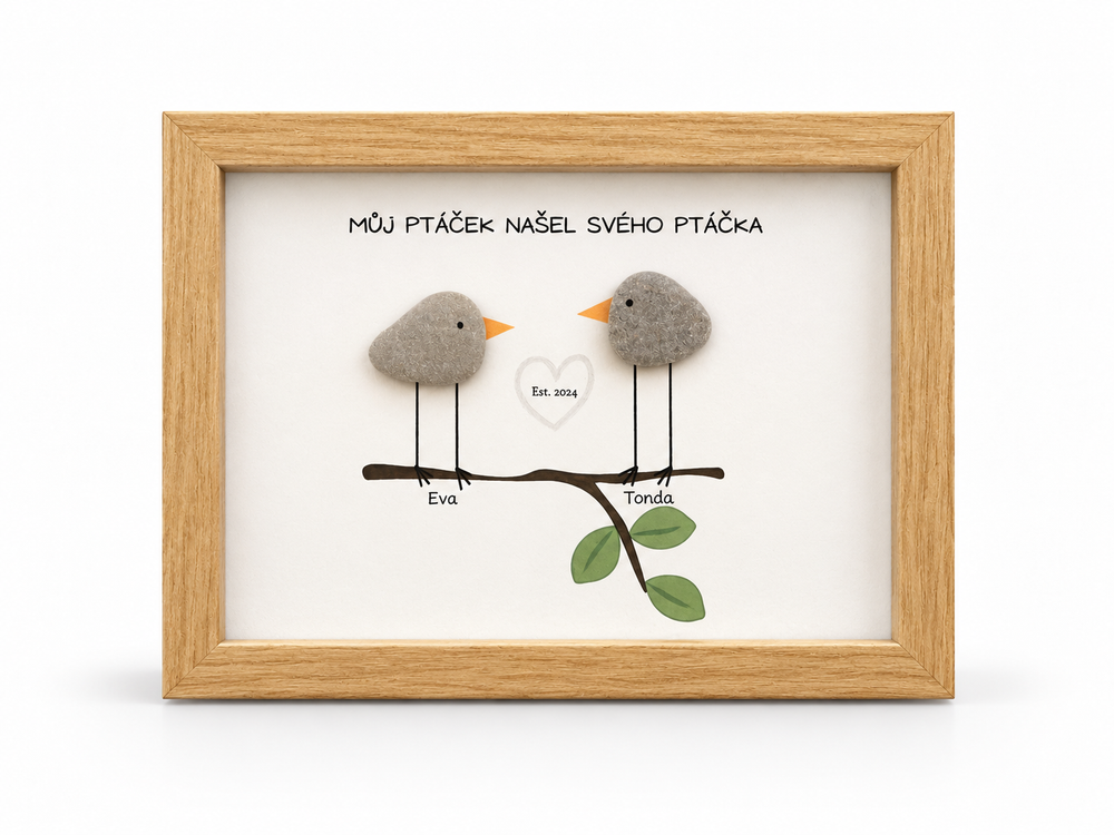 Love birds - stone art
