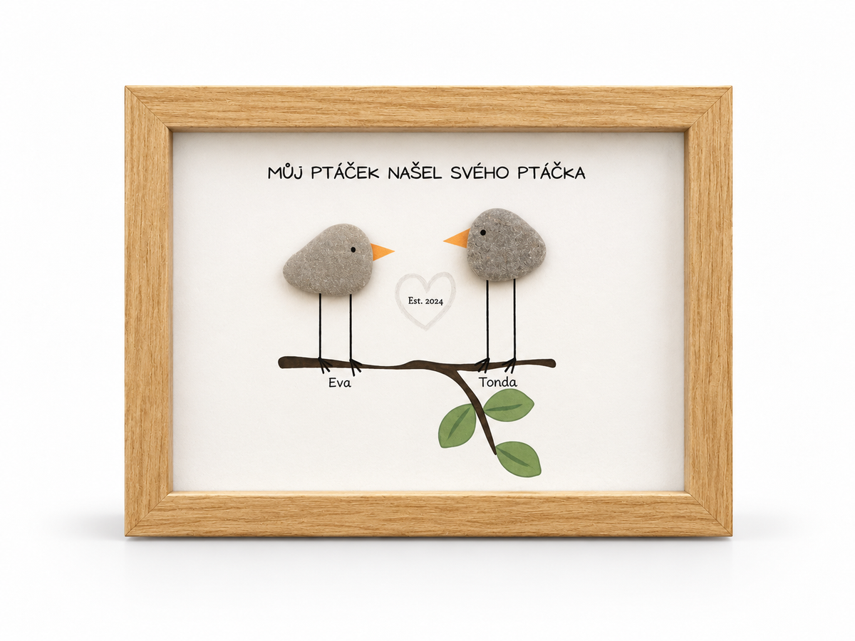 Love birds - stone art
