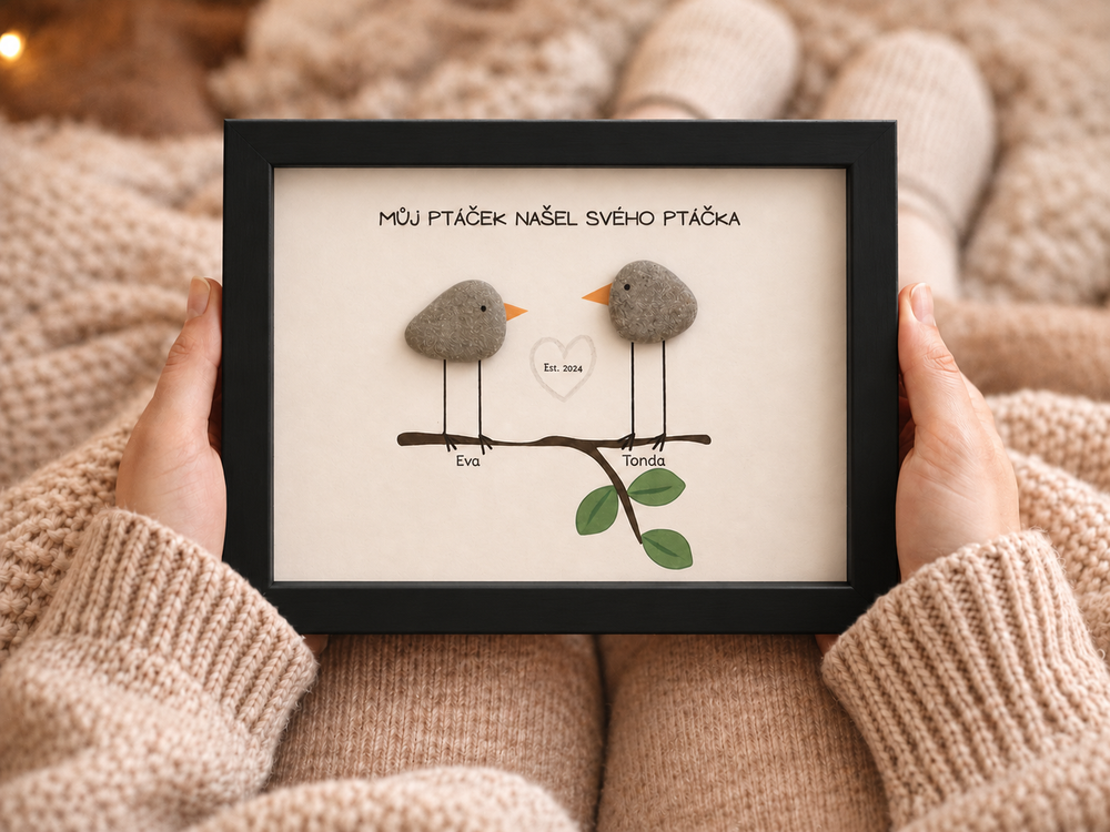 Love birds - stone art