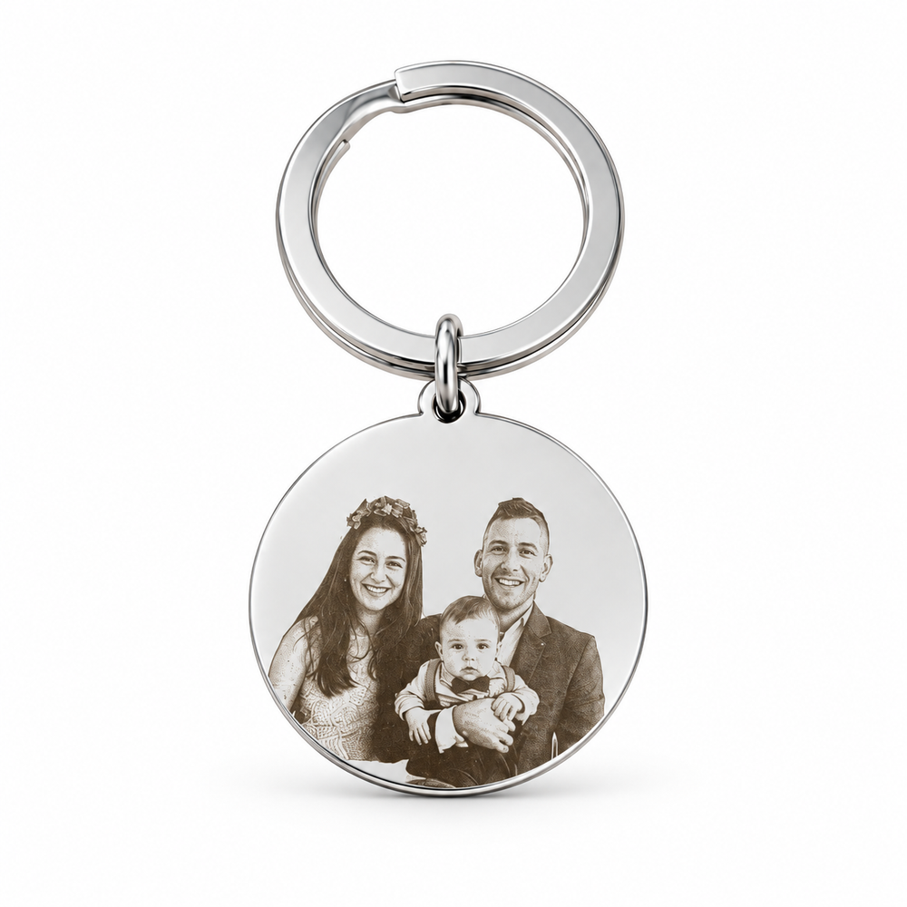Key chain with engraved text/picture