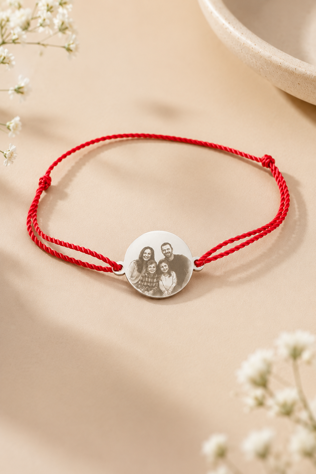 Photo engraved charm bracelet