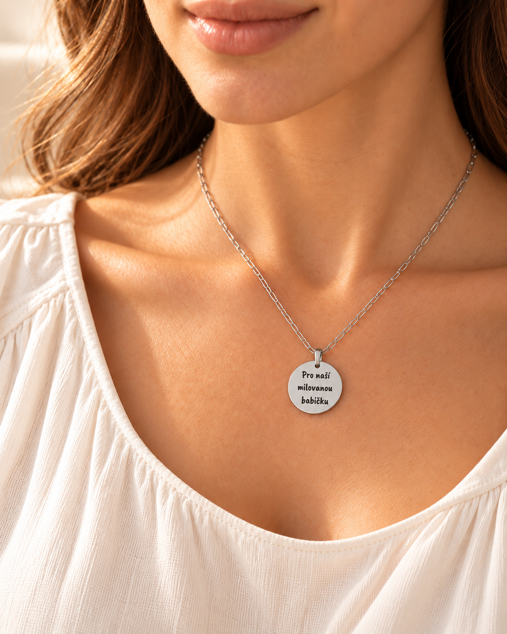 Personalised Necklace for Grandma with Custom Text