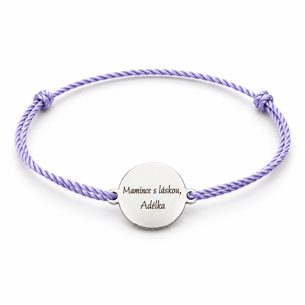 text engraved charm bracelet - for mother wish
