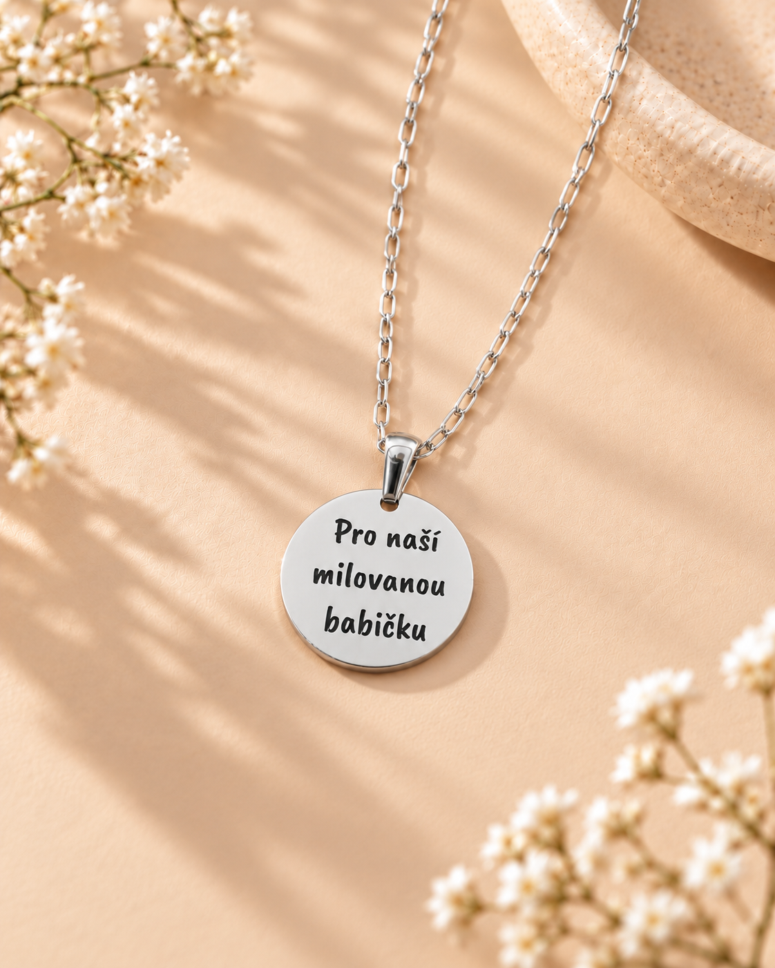 Personalised Necklace for Grandma with Custom Text