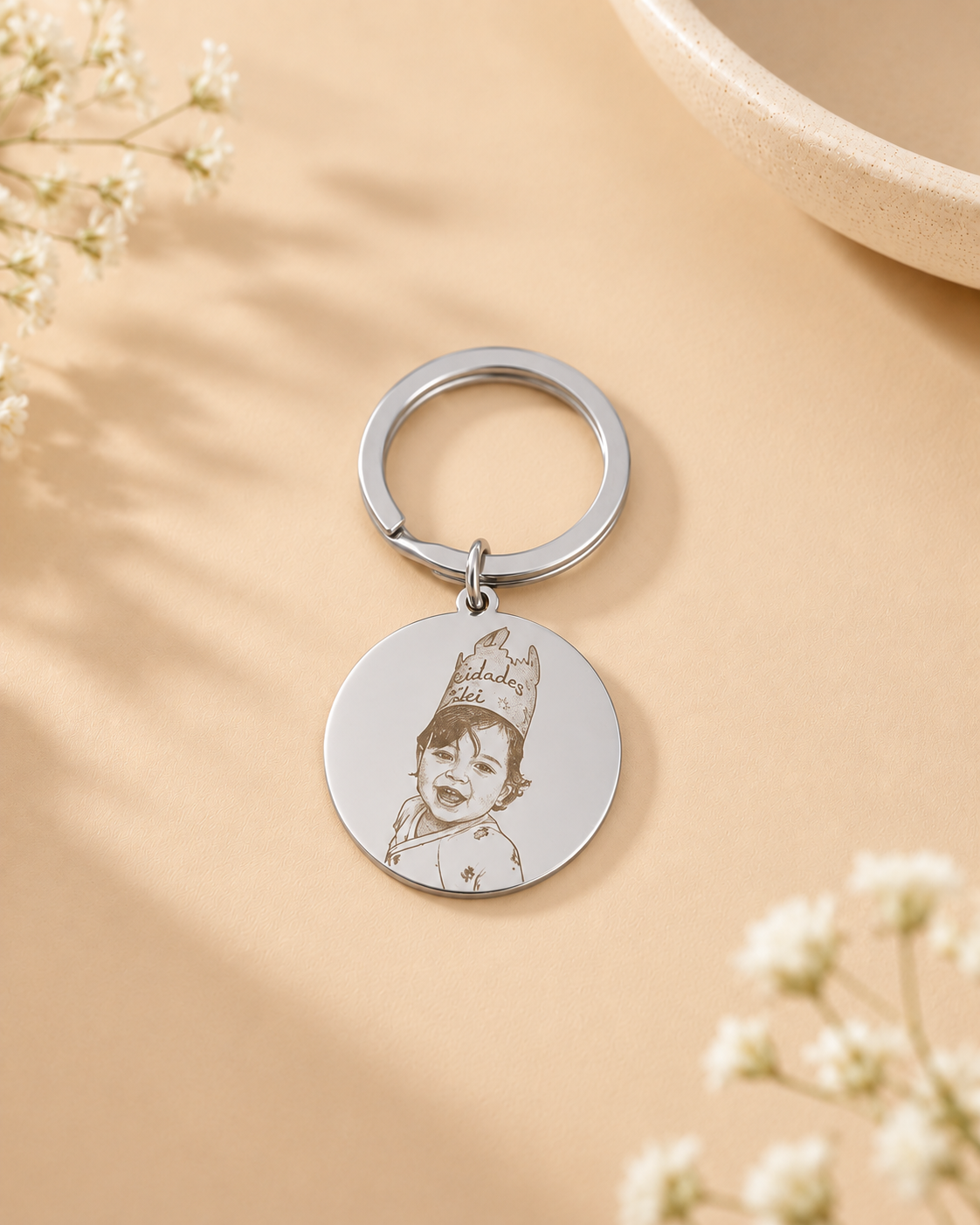Key chain with engraved text/picture