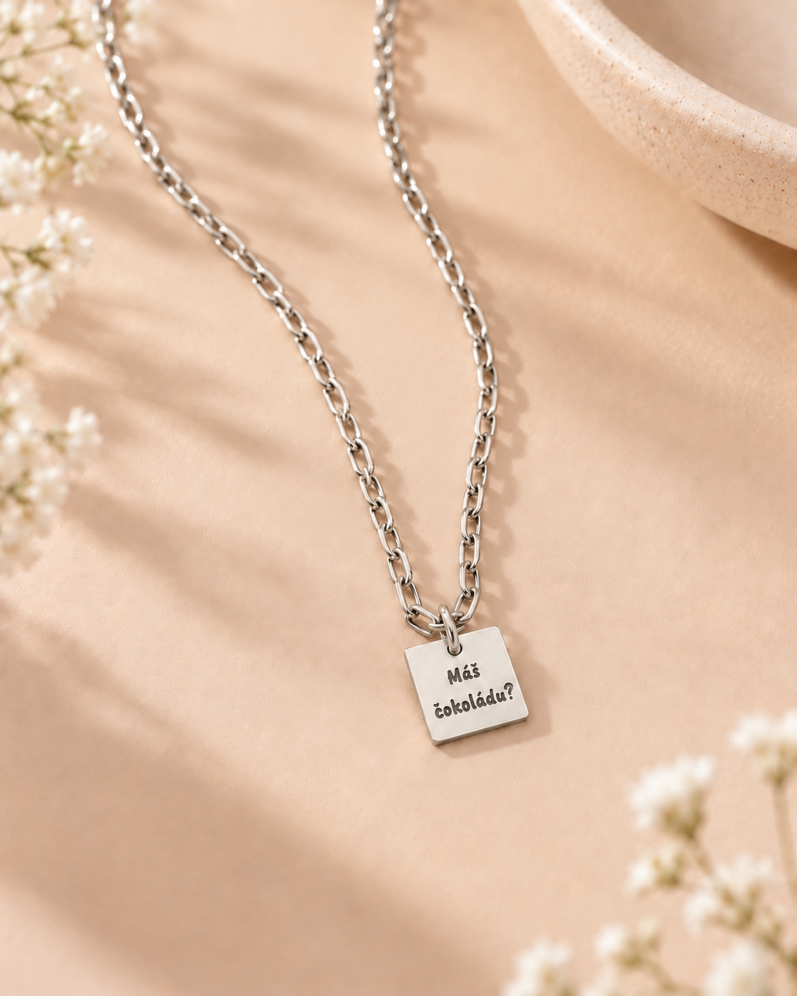 Necklace with engraved text/photo