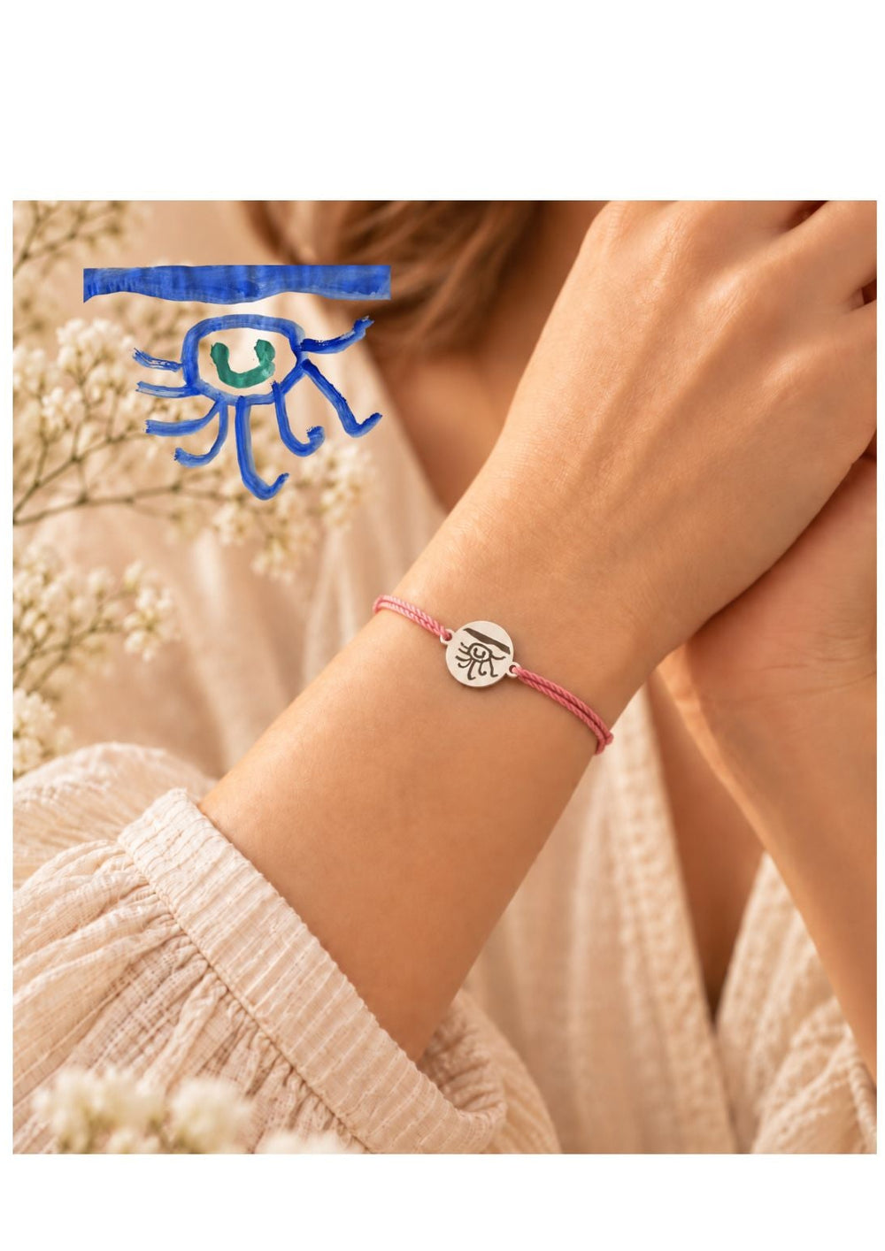 Photo engraved charm bracelet - childs picture