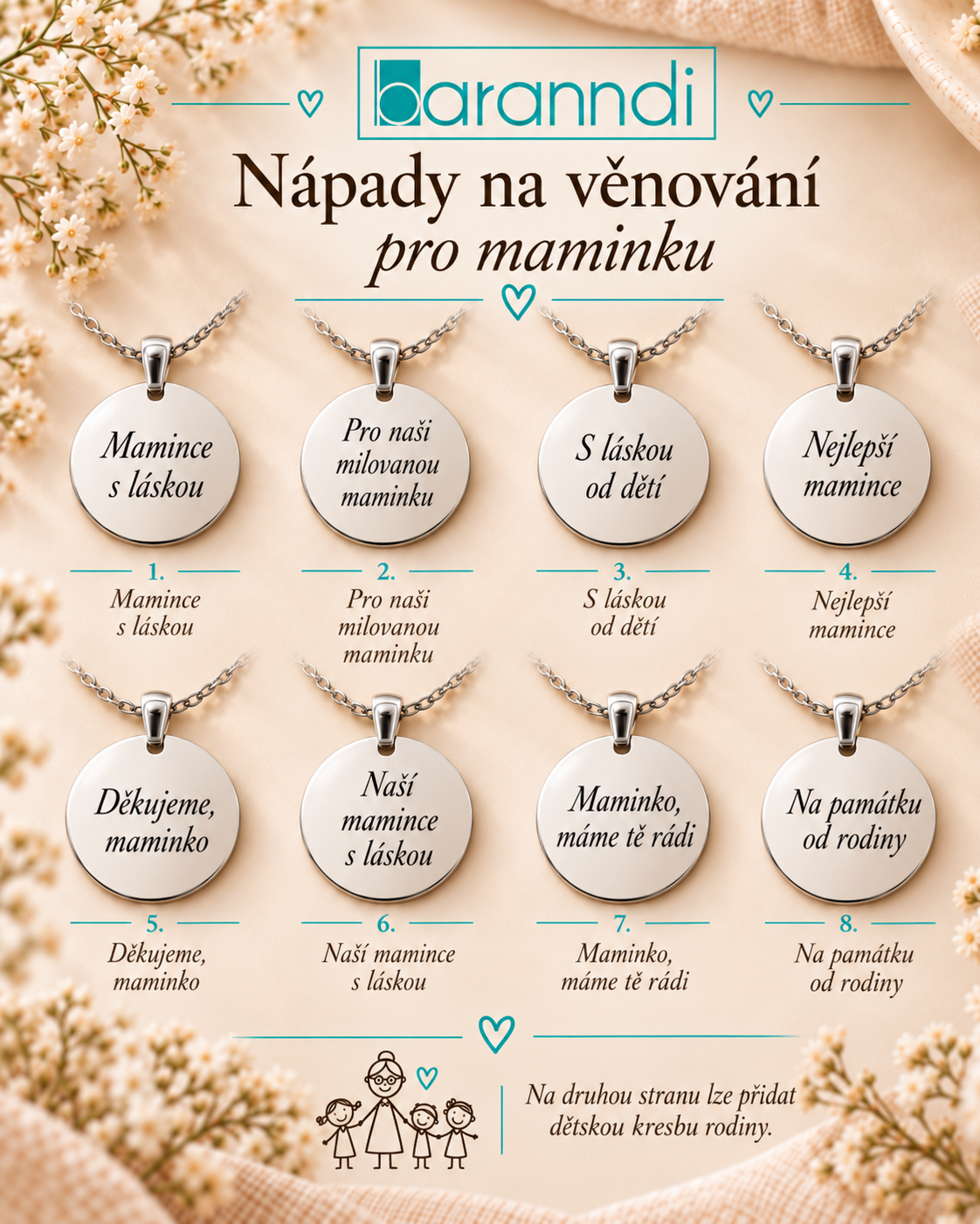text engraved charm bracelet - for mother wish