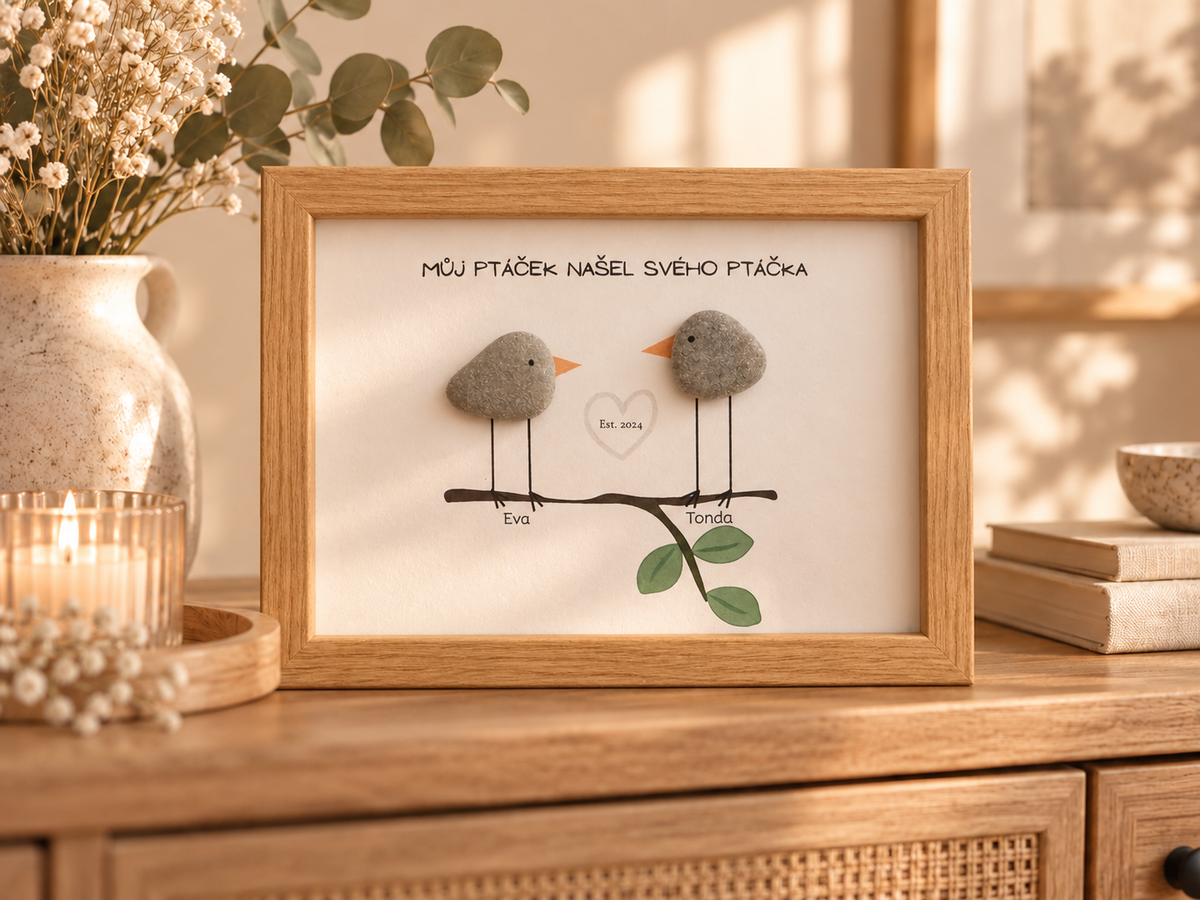 Love birds - stone art