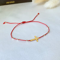 string cross bracelet