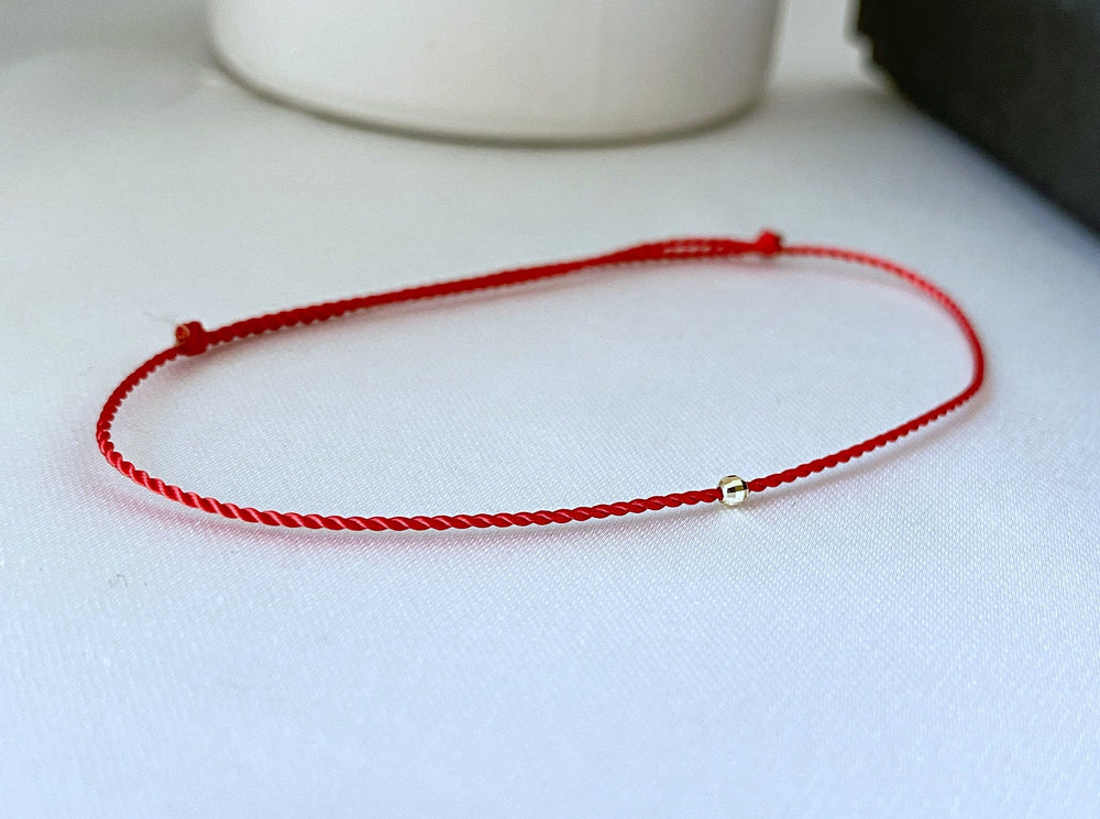 RED BRACELET - RED BEAD CORD